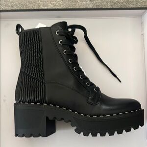 Vince Camuto Black Combat Moto Boots. BRAND NEW WITH TAGS. 5.5 Womens